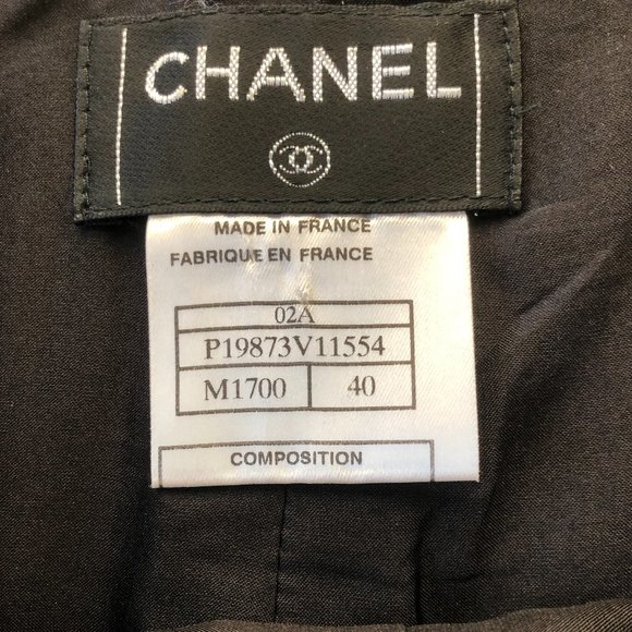 Vintage CHANEL A-line tweed striped skirt (FR 40) - Picture 3 of 9